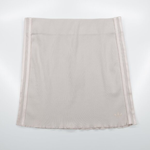 Adidas Originals Women's Slim Fit Stretch Rib Mini Skirt Light Pink Size L - Picture 1 of 9